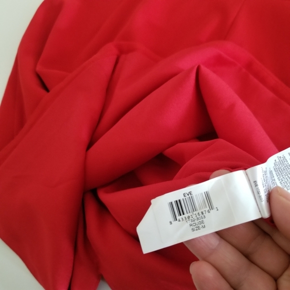 Dress the population Eve sweetheart twist front sleveless red midi dress size M - Picture 7 of 10